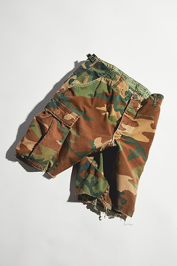 Urban Outfitters Vintage Cut-off Cargo Short In Green Multi
