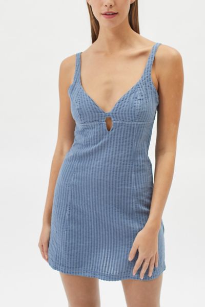 Urban Outfitters Uo Why Not Seersucker Mini Dress In Blue