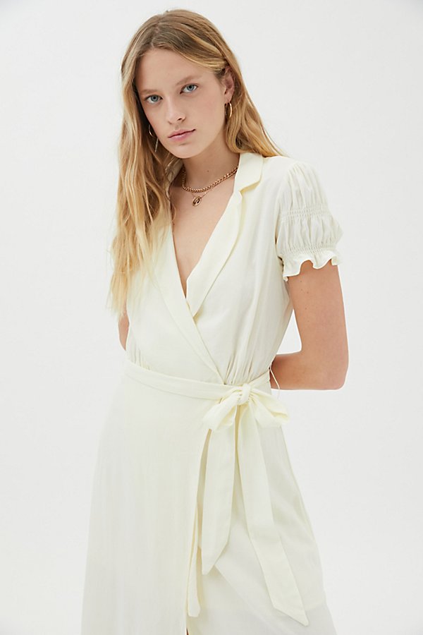 Urban Outfitters Uo Spring Day Midi Wrap Dress In White | ModeSens