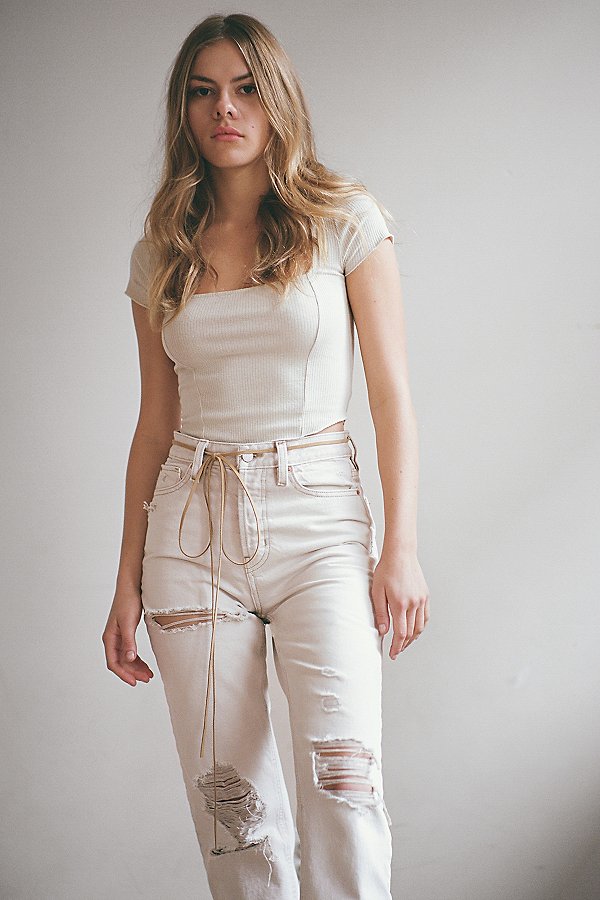 Urban Outfitters Uo Meg Squareneck Top In Beige ModeSens