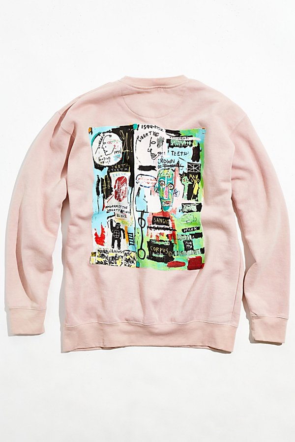 Urban Outfitters Basquiat In Italian Crew Neck Sweatshirt In Pink