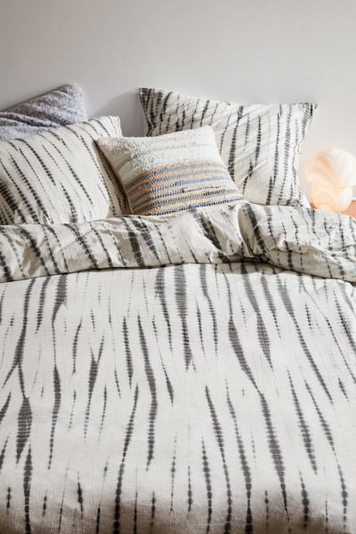 Urban Outfitters Mika Dye Tech Jersey Duvet Cover In Black + White