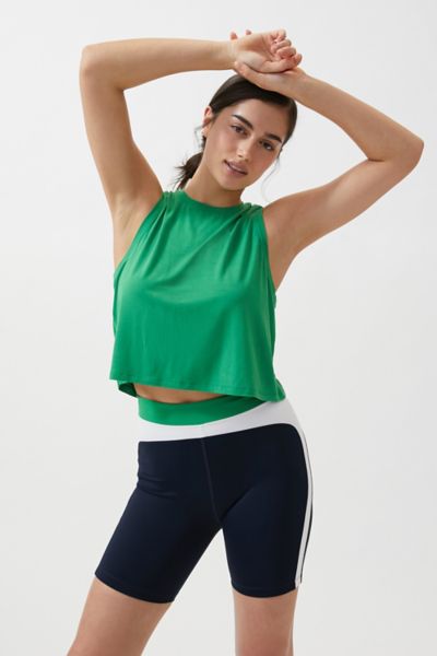 Splits59 Sienna Jersey Cropped Tank Top In Green