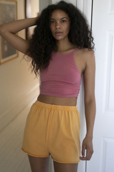 Out From Under Matchpoint Seamless Low Back Ruched Bra Top In Rose