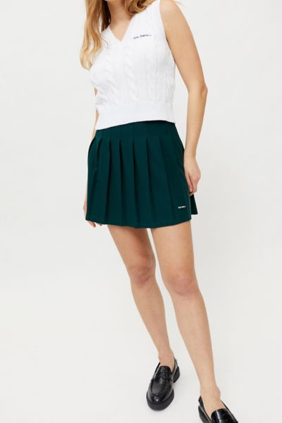 Iets Frans . Pleated Tennis Mini Skirt In Dark Green