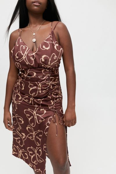 urban outfitters brown satin dress