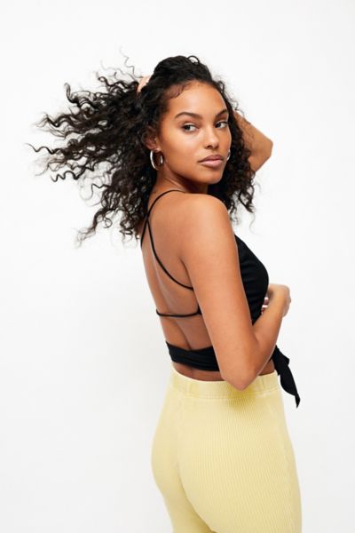 Urban Outfitters Uo All Tied Up Convertible Wrap Top In Black