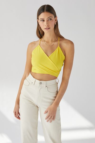 Urban Outfitters Uo All Tied Up Strappy Convertible Wrap Top In Yellow