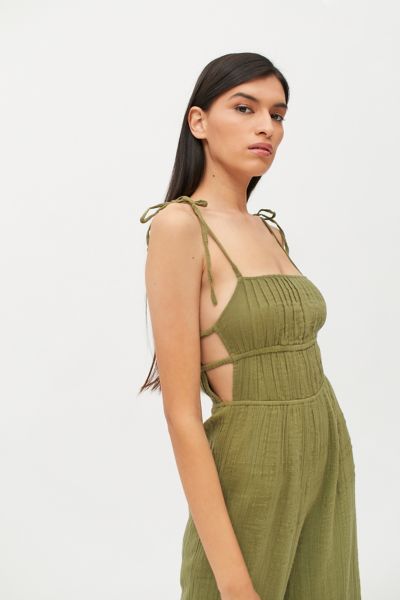 Green jumpsuit hot sale urban outfitters