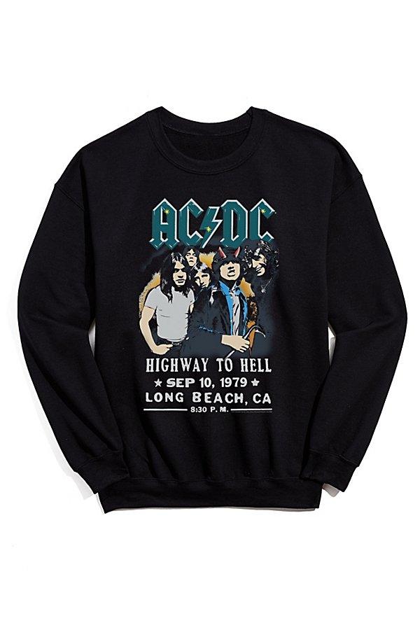 Urban Outfitters Ac/dc Highway To Hell Poster Crew Neck Sweatshirt In Black