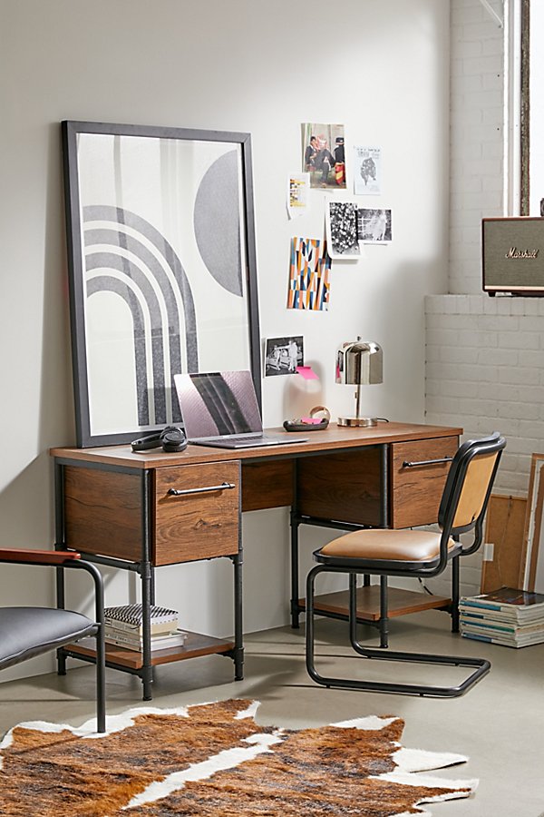 Urban Outfitters Aiden Industrial Desk In Brown