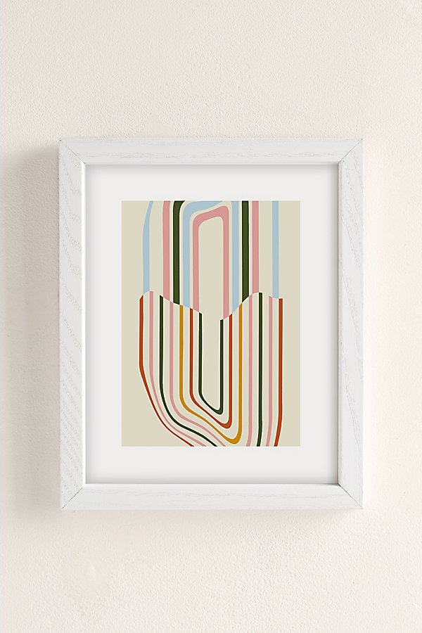 Grace Uo Exclusive Magical Rainbow Art Print In White Wood Frame