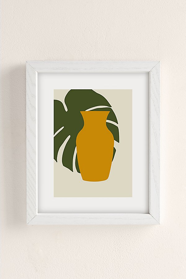 Grace Uo Exclusive Tropical Mediterranean Art Print In White Wood Frame