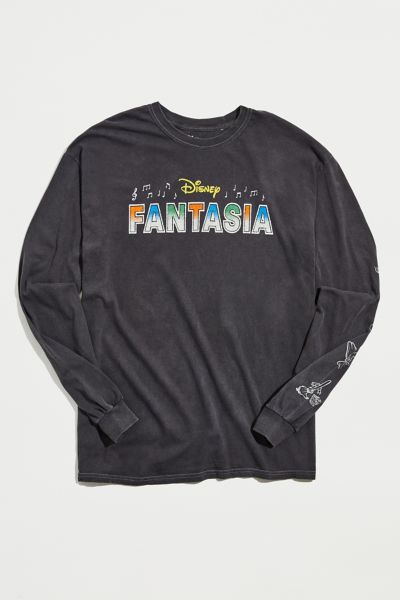 Urban Outfitters Disney Fantasia Icon Long Sleeve Tee In Black