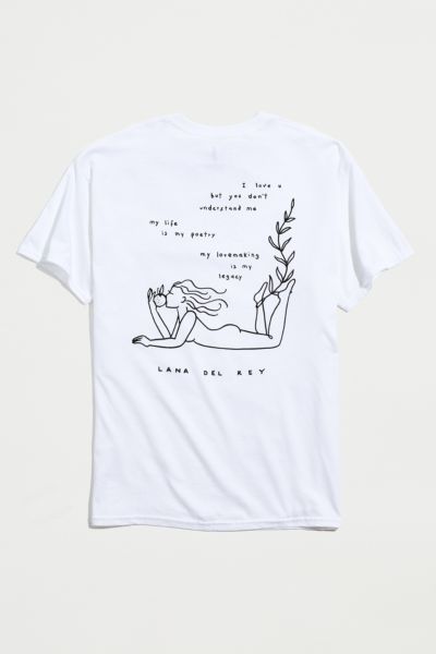 Urban Outfitters Lana Del Rey Poetry Tee In White ModeSens
