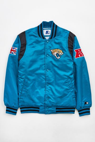 Urban Outfitters Jacksonville Jaguars Satin Varsity Jacket In Sapphire