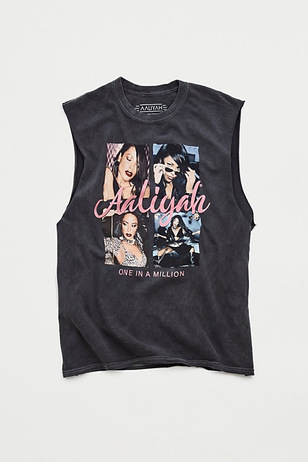 Urban Outfitters Aaliyah One In A Million Tank Top In Washed Black
