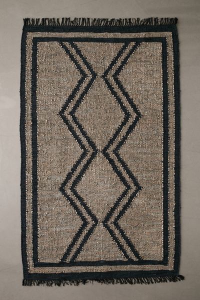 Urban Outfitters Bodhi Handwoven Leather Rug