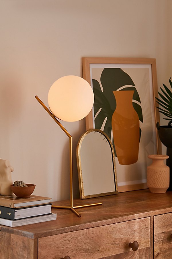 Urban Outfitters Luna Globe Table Lamp In Gold