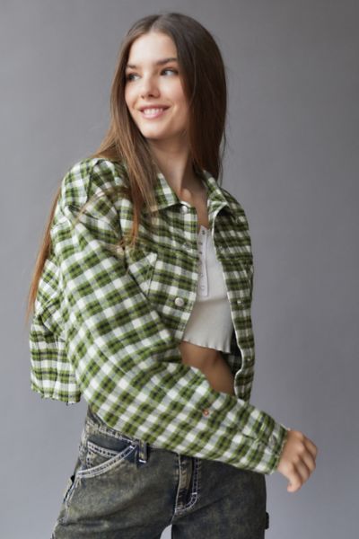 cropped flannel jacket