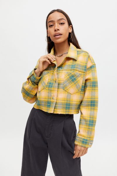 cropped flannel jacket