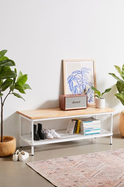 Urban Outfitters Utility Storage Bench In White