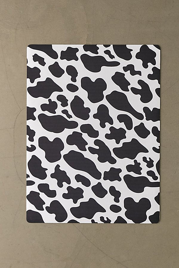 Urban Outfitters Cow Print Desk Mat In Black