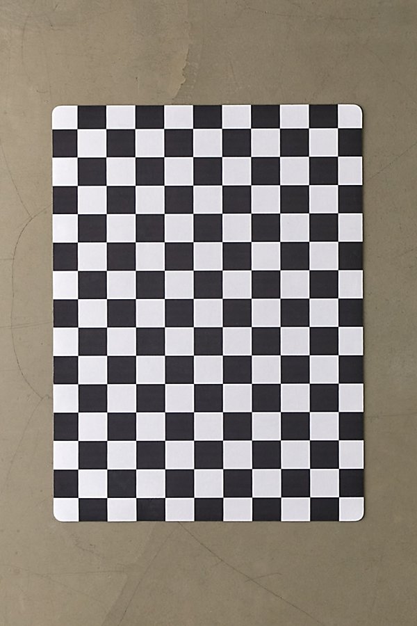 Urban Outfitters Checkerboard Desk Mat In Black + White