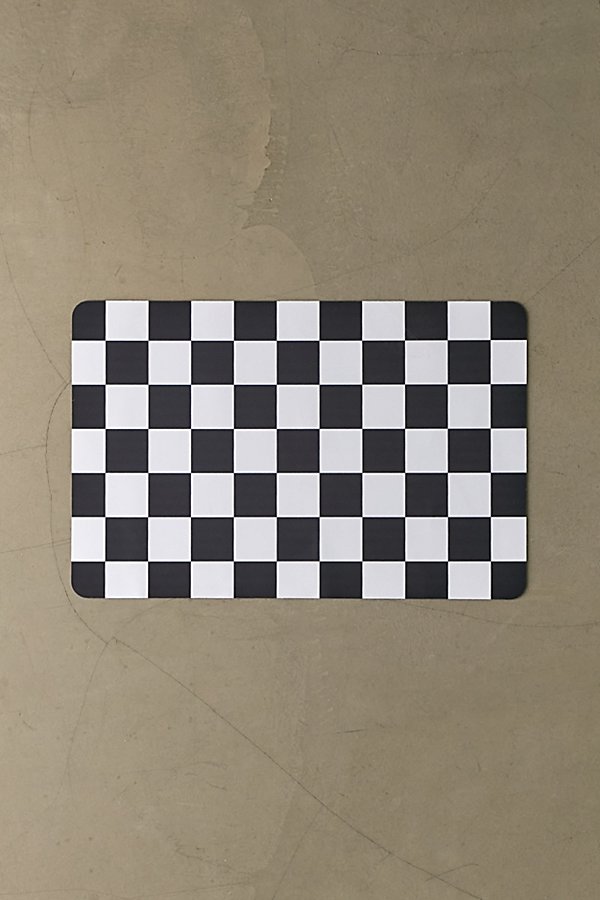 Urban Outfitters Checkerboard Kitchen Mat In Black + White