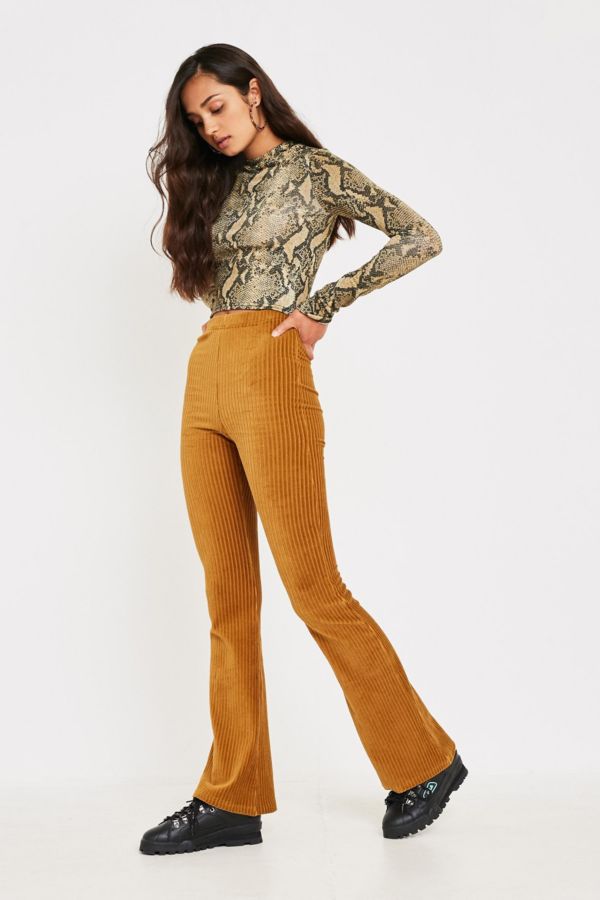 UO Marigold Velvet Flare Pant | Urban Outfitters