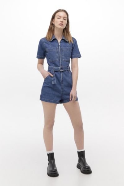 urban outfitters denim jumpsuit