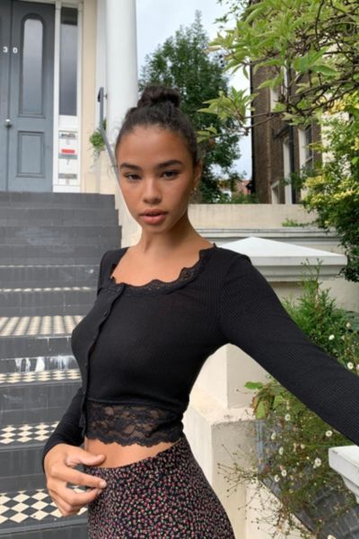 Urban Outfitters Uo Dame Cardigan In Black