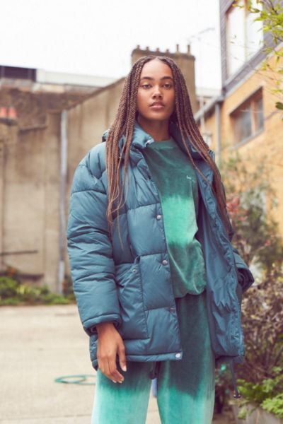 Iets Frans . Hooded Midi Puffer Jacket In Dark Green ModeSens