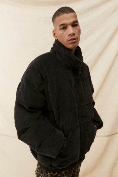 black corduroy jacket puffer